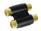 DOBLE CONECTOR RCA HEMBRA A DOBLE CONECTOR RCA HEMBRA DORADO