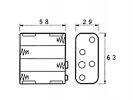 PORTAPILAS PARA 8 PILAS AA CON TERMINALES CLIP LR06