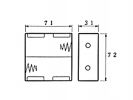 PORTAPILAS PARA 2 PILAS D CON TERMINALES CLIP LR20