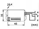 DETECTOR MOVIMIENTOS PIR 12V PARA EMPOTRAR