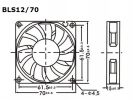 VENTILADOR 12VDC COJINETE LISO 70 X 70 X 15MM