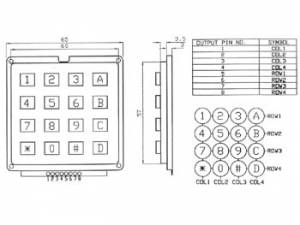 TECLADO 16 TECLAS SALIDA MATRIZ